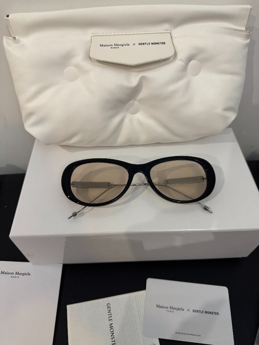 Authentic Maison Margiela x Gentle Monster MM215 Black Oval Sunglasses